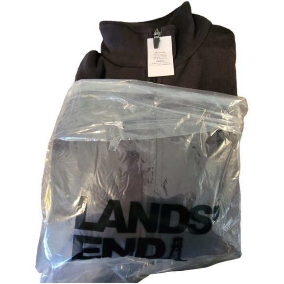 Lands' End Fleece Jacket Full Zip Black Woman's Medium 10/12 NWT JJ1976 - Picture 4 of 9